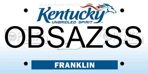 OBSAZSS Kentucky License Plate