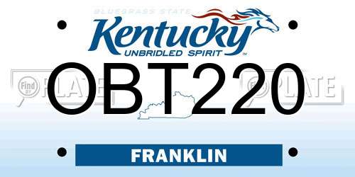 OBT220 Kentucky License Plate