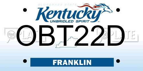 OBT22D Kentucky License Plate