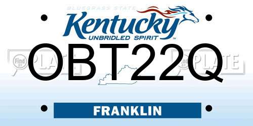 OBT22Q Kentucky License Plate