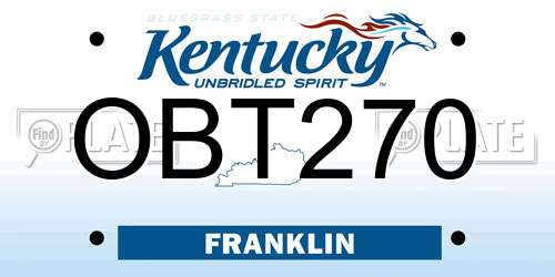 OBT270 Kentucky License Plate