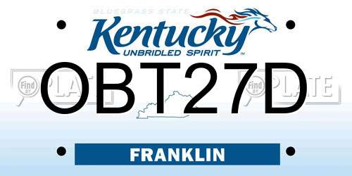 OBT27D Kentucky License Plate