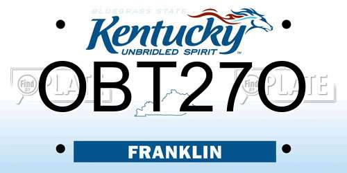 OBT27O Kentucky License Plate