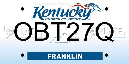 OBT27Q Kentucky License Plate