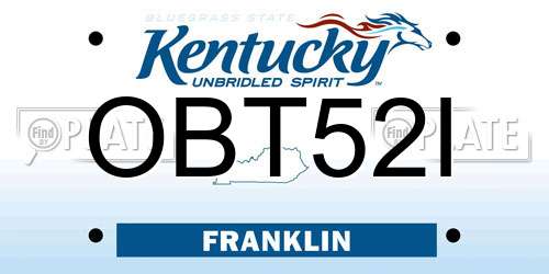 OBT52I Kentucky License Plate