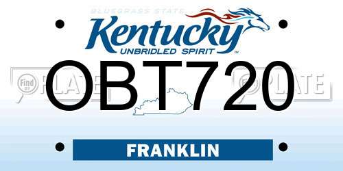 OBT720 Kentucky License Plate
