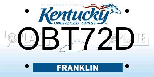 OBT72D Kentucky License Plate