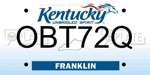 OBT72Q Kentucky License Plate