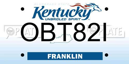 OBT82I Kentucky License Plate