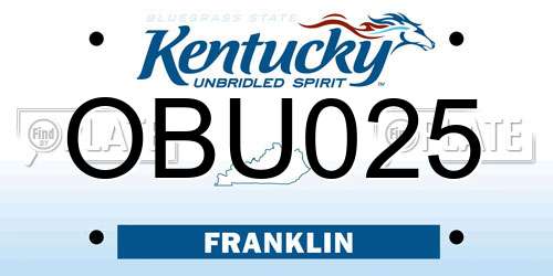 OBU025 Kentucky License Plate