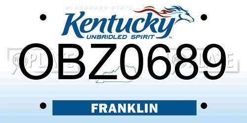 OBZ0689 Kentucky License Plate