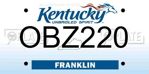 OBZ220 Kentucky License Plate