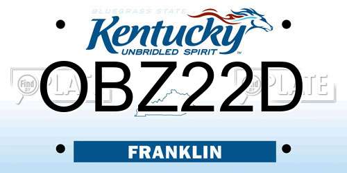 OBZ22D Kentucky License Plate