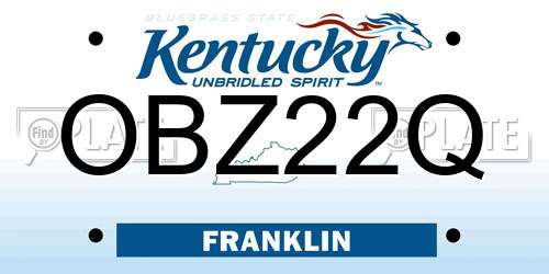 OBZ22Q Kentucky License Plate