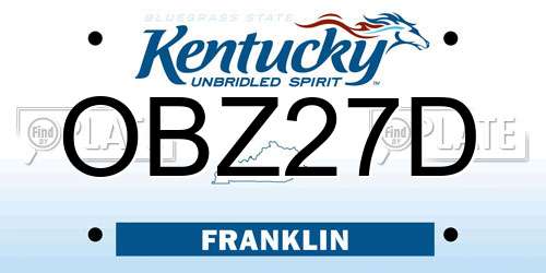 OBZ27D Kentucky License Plate