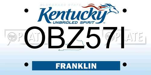 OBZ57I Kentucky License Plate