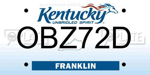 OBZ72D Kentucky License Plate