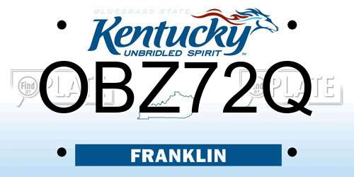 OBZ72Q Kentucky License Plate