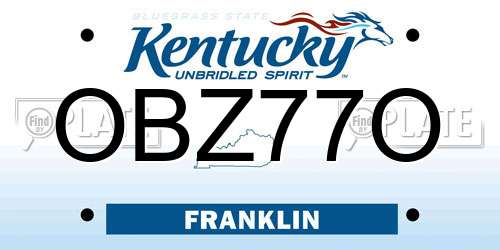 OBZ77O Kentucky License Plate