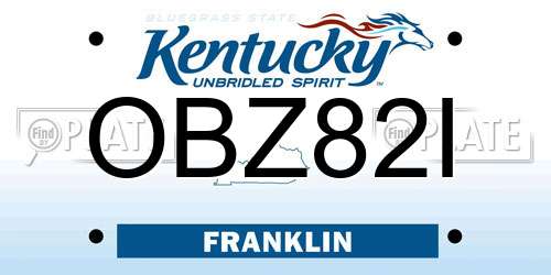 OBZ82I Kentucky License Plate