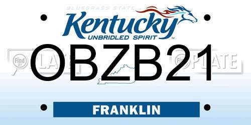 OBZB21 Kentucky License Plate