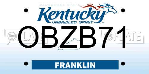OBZB71 Kentucky License Plate