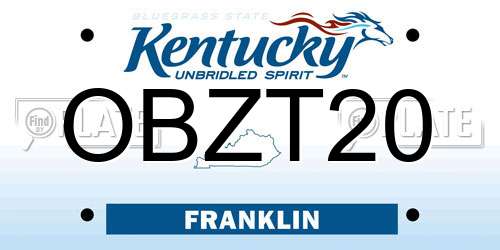 OBZT20 Kentucky License Plate
