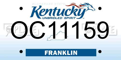 OC11159 Kentucky License Plate