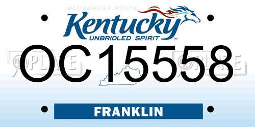 OC15558 Kentucky License Plate