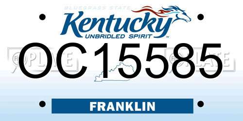 OC15585 Kentucky License Plate