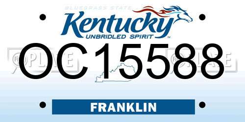 OC15588 Kentucky License Plate