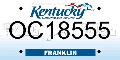 OC18555 Kentucky License Plate