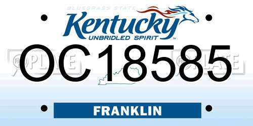 OC18585 Kentucky License Plate
