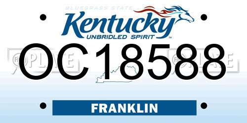 OC18588 Kentucky License Plate