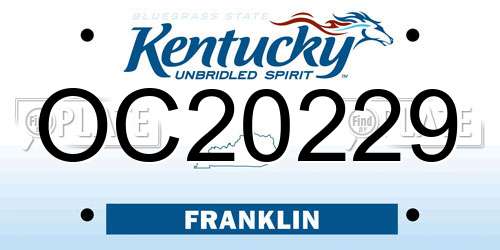 OC20229 Kentucky License Plate