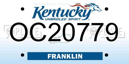 OC20779 Kentucky License Plate