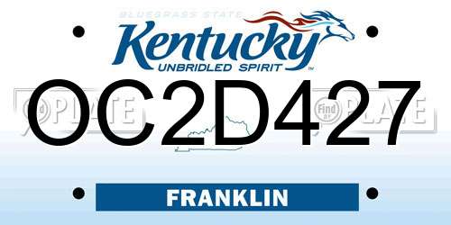 OC2D427 Kentucky License Plate