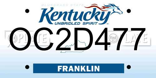 OC2D477 Kentucky License Plate