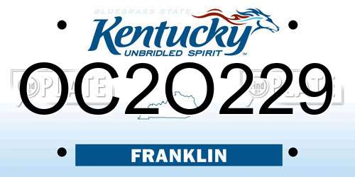 OC2O229 Kentucky License Plate