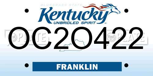 OC2O422 Kentucky License Plate