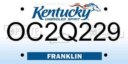 OC2Q229 Kentucky License Plate