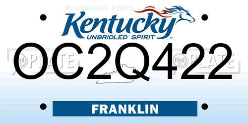 OC2Q422 Kentucky License Plate
