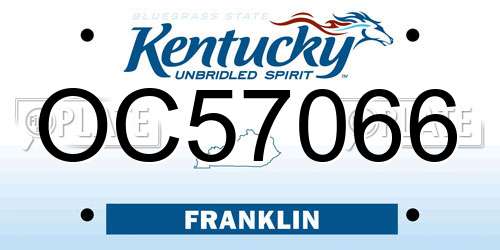 OC57066 Kentucky License Plate