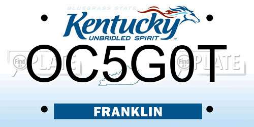 OC5G0T Kentucky License Plate