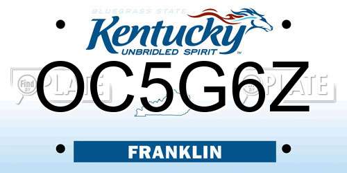 OC5G6Z Kentucky License Plate