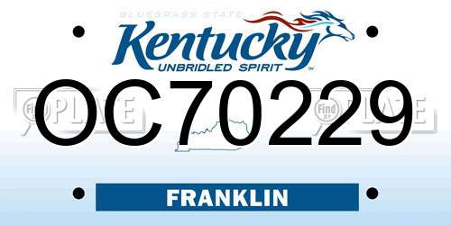 OC70229 Kentucky License Plate