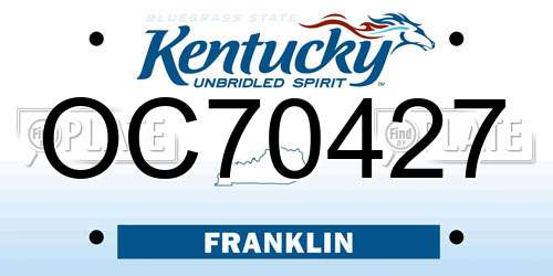 OC70427 Kentucky License Plate