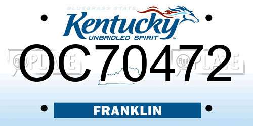 OC70472 Kentucky License Plate