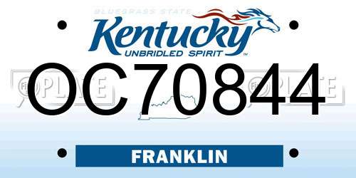 OC70844 Kentucky License Plate