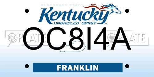 OC8I4A Kentucky License Plate